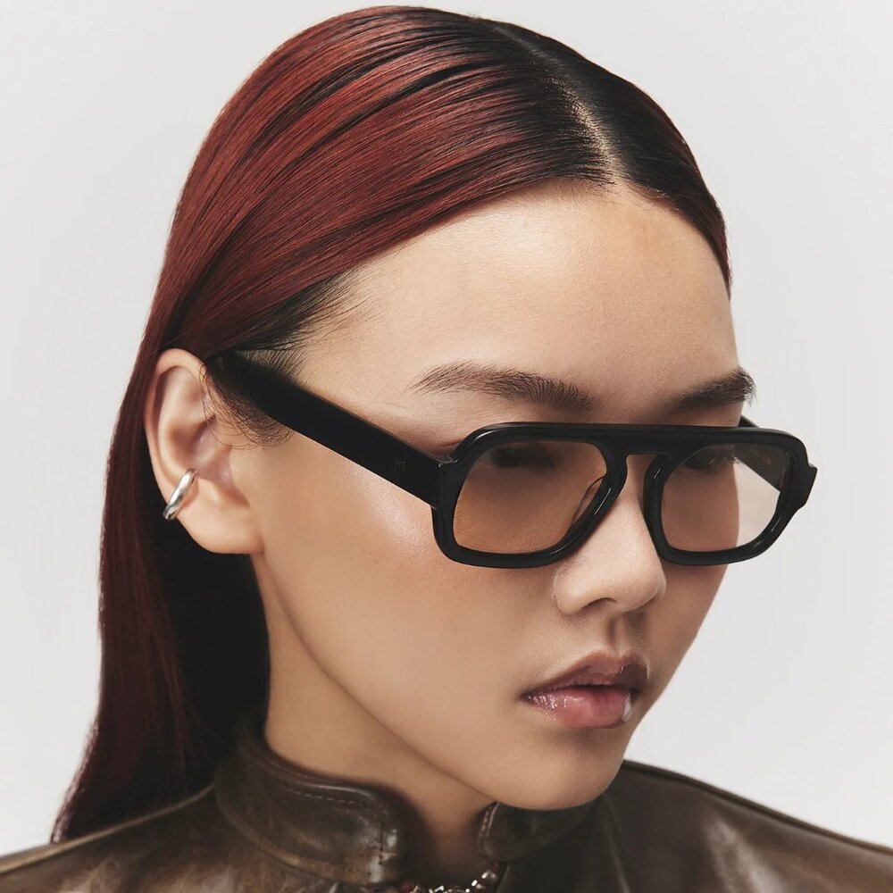 Perfect Condition Elisa Johnson Jane Mini Sunglasses in Gloss Black